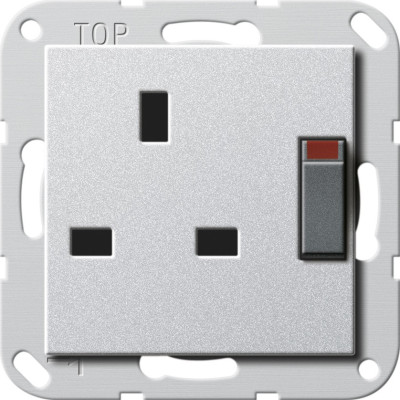 277826 Gira Розетка "Британский стандарт с затвором (shutter) и символом