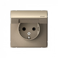 GAL440546 - ARTGALLERY РОЗЕТКА с заземл. со шт. с крышк, 16А, IP44, механизм, ШАМПАНЬ, Systeme Electric