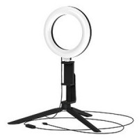 Светильник Gauss кольцевой 10W 600lm 3000-6500K 5V USB IP20 160*23мм черный дим, пульт LED 1/48, RL001