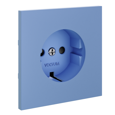 Накладка для розетки с заземлением и защитными шторками, S70 (деним), VLS000715