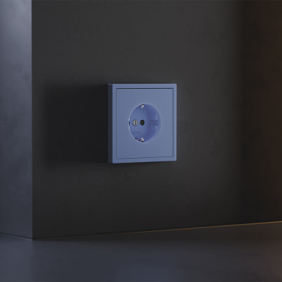 Накладка для розетки с заземлением и защитными шторками, S70 (деним), VLS000715