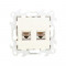 Simon Розетка 2хRJ45 кат 5е UTP, сл кость, 2450593-031
