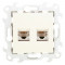 Simon Розетка 2хRJ45 кат 5е UTP, сл кость, 2450593-031