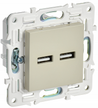 SKANDY Роз. USB A+A 3,1А SK-R15B беж. IEK, SK-U21-D31-K10