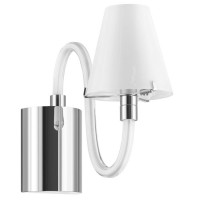 Lightstar 760616 (MB10341-1А) Бра BIANCO 1х40W G9 ХРОМ БЕЛ. стекло (в комплекте)