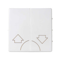 Simon Клавиша двойная для выключателя жалюзи без блокировки и пиктограммой "стрелки" белого матового цвета S82 Concept, 8200029-090