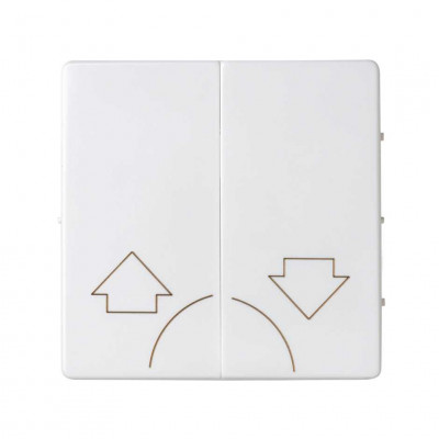 Simon Клавиша двойная для выключателя жалюзи без блокировки и пиктограммой "стрелки" белого матового цвета S82 Concept, 8200029-090