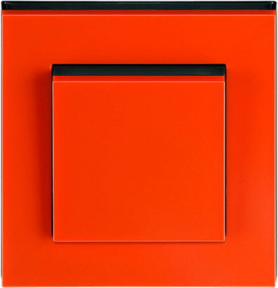 ABB Выключатель 1-клавишный, цвет оранжевый - черный, серия Levit