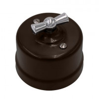 Bironi Выключатель 1-кл., перекрестный, пластик, цвет Коричневый, Серебро, B1-203-22-S Bironi Выключатель 1-кл., перекрестный, пластик, цвет Коричневый, Серебро, B1-203-22-S