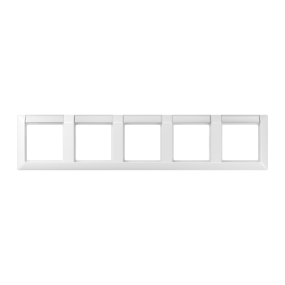 Рамка 5-кратная с полем для надписи для горизонтальной установки; белая, AS5850NAWW