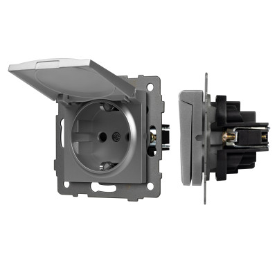 049836 - Механизм розетки влагозащищённый SCT-MCP-PL-GR-V (250V, 16A) (Arlight, -)