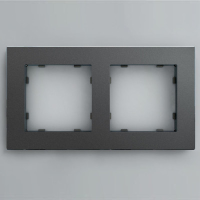 IRIDIUM Рамка на 2 пост, графит, Berlin 02, 02P204