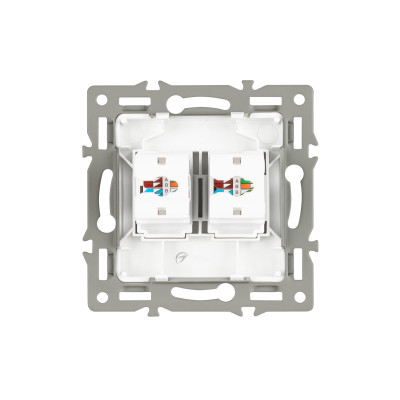045336 - Механизм компьютерной розетки двойной SCT-MPC2-PL-WH (RJ-45, CAT6) (Arlight, -)