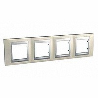 MGU66.008.095 - UNICA TOP РАМКА 4-постовая, горизонтальная, АЛЮМИНИЙ/ОПАЛ
