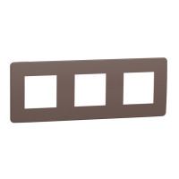 NU280619 - SE UNICA STUDIO рамка 3-постовая, ШОКОЛАД/бежевый, Schneider Electric
