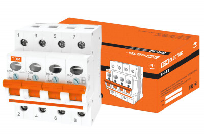 Выключатель нагрузки (мини-рубильник) ВН-32 4P 125A TDM Electric, SQ0211-0040