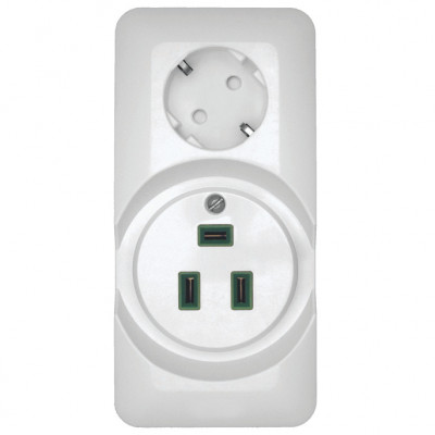 ПРИМА О/У РОЗЕТКА комб:ДЛЯ ЭЛЕКТРОПЛИТЫ 32А+силовая 16А 250В,БЕЛЫЙ,опт.уп.Россия