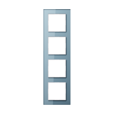 Рамка для вертикальной и горизонтальной установки, 4 поста; стекло; серо-голубой; A CREATION, AC584GLBLGR