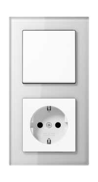 Jung Блок: Выключатель 1-клавишный с розеткой 2к+з, серия A Creation Jung Блок: Выключатель 1-клавишный с розеткой 2к+з, серия A Creation