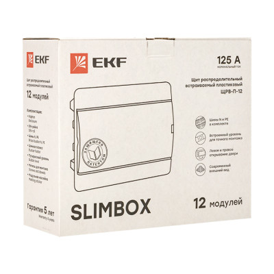 Щит распределительный ЩРВ-П-12 "SlimBox" белая дверца IP41 EKF , sb-v-12w