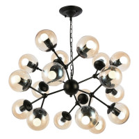 Evoluce SLE154913-18 Светильник подвесной Черный/Янтарный E27 18*60W