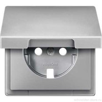 SD Накладка с крышк. для розетки 2К+З 16А 250В~, алюм.