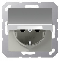 Розетка SCHUKO® с крышкой; термопласт; алюминий, EP421KLAL