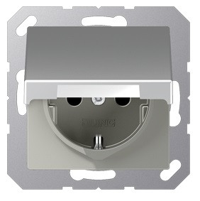 Розетка SCHUKO® с крышкой; термопласт; алюминий, EP421KLAL