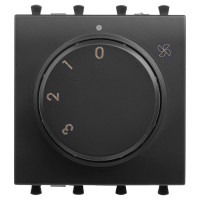 4412172 - ДКС Механизм управления вентиляторами модульный, "Avanti", "Черный матовый", 2 модуля