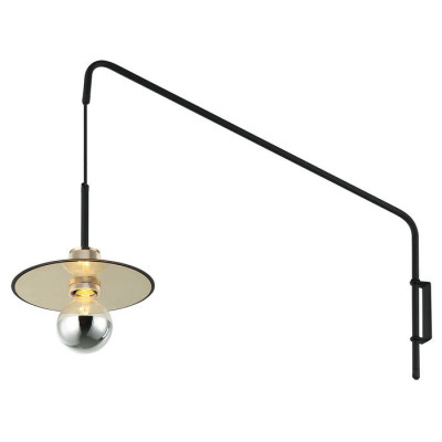 LUSSOLE BUTLER Бра настенные, цвет основания - черный, плафон - стекло (цвет - желтый), 1x40W E27, LSP-8494