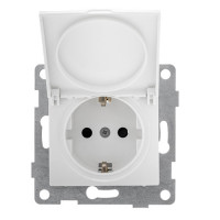 GUSI Bravo МЕХАНИЗМ Роз. 1-ой с/з с з/ш и крышкой, скрытая установка, 16А, 250В. Цвет белый., С10Р91-001