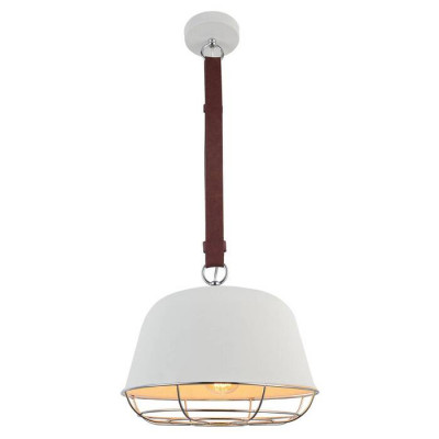 LUSSOLE KODIAK Подвесной светильник, цвет основания - хром, плафон - металл (цвет - белый), 1x40W E27, LSP-8043