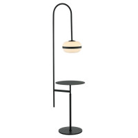 LUSSOLE MARENGO Торшеры, цвет основания - черный, плафон - стекло (цвет - белый), 1x40W E27, LSP-0601