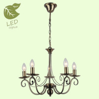 LUSSOLE ROOSEVELT Люстра подвесная, цвет основания - бронзовый, 5x7W E14, GRLSP-9941