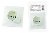 Розетка 2П+З 16А 250В белая "Таймыр" (пром. упак., бакелит. основание) TDM Electric, SQ1814-0512