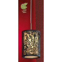 LUSSOLE VETERE Подвесной светильник, цвет основания - черный, плафон - металл/полимер (цвет - черный), 1x6W E14, GRLSF-2376-01