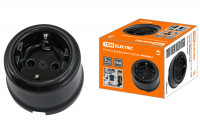 Розетка фарфоровая 2П+З 16А 250В черная «Болонь» TDM Electric, SQ1820-0008 Розетка фарфоровая 2П+З 16А 250В черная «Болонь» TDM Electric, SQ1820-0008