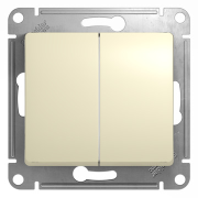 Glossa Выключатель 2-клав. 10А 250В~, сх.5, беж.