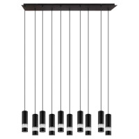 39707 Светодиодный подвес BERNABETA, 10X5W(GU10-LED), сталь, черный//пластик, прозрачный
