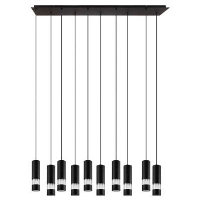 39707 Светодиодный подвес BERNABETA, 10X5W(GU10-LED), сталь, черный//пластик, прозрачный
