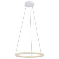 39896 Подвесной потолочный светильник (люстра) CADINARO, LED 35W, 4200lm, H1500, ?600, сталь, дерево, серый, коричневый//пластик, белый