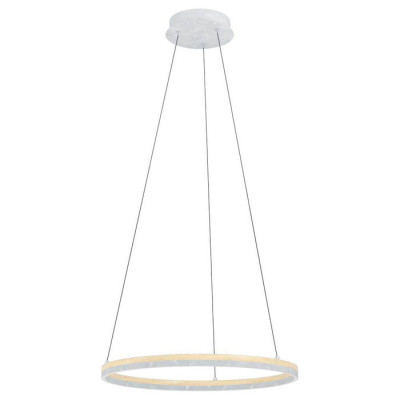 39896 Подвесной потолочный светильник (люстра) CADINARO, LED 35W, 4200lm, H1500, ?600, сталь, дерево, серый, коричневый//пластик, белый