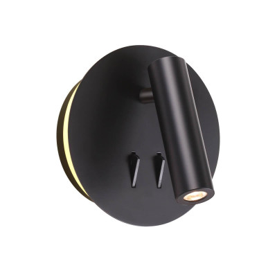 3911/9WL HIGHTECH ODL20 277 черн/металл Наст-й св-к с лампой д/чтения с выкл LED 9W 3000K 220V BEAM