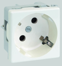 Simon SConnect Розетка 2К+З, 16А 250В, 45х45мм, винтовые клеммы, белый, K01-9