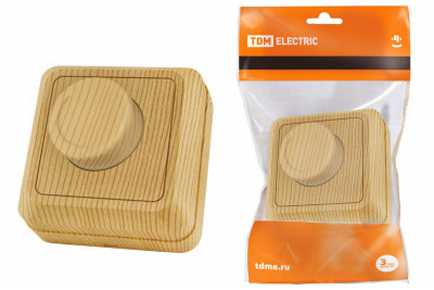 Светорегулятор поворотный RL 600Вт IP20 сосна "Ладога" TDM Electric, SQ1801-0409