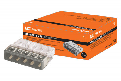 Строительно-монтажная клемма КБМ-2273-235 (2,5мм2) с пастой TDM Electric, SQ0517-0114