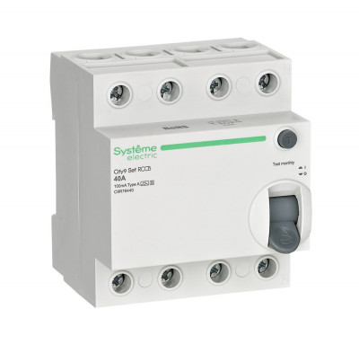 City9 Set ВДТ 40А 4P 100мА A-S 400В, Systeme Electric, C9R76440