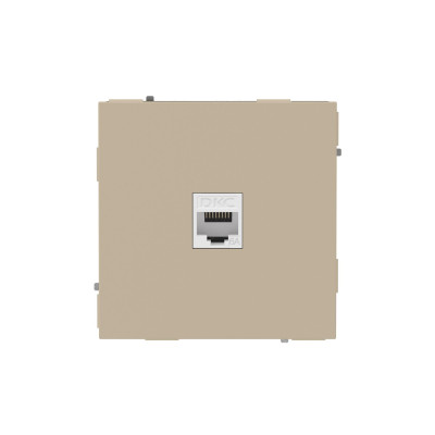 DKC KANT Компьютерная розетка RJ-45 без шторки, кат.6А одинарная,ванильный марципан, 7015673