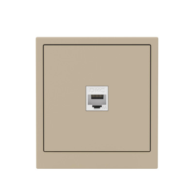 DKC KANT Компьютерная розетка RJ-45 без шторки, кат.6А одинарная,ванильный марципан, 7015673