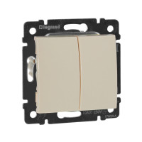 Legrand Выключатель двухклавишный - Legrand Valena - 10А 250В схема 5 безвинтовые зажимы - слоновая кость, 774305